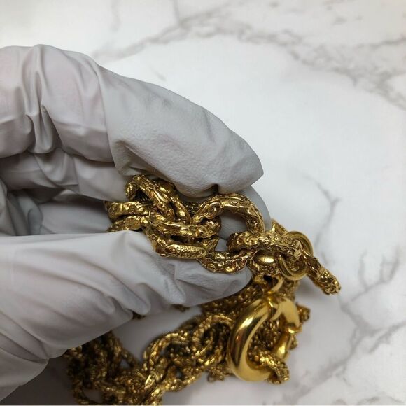 Chanel CC Lava 93A Tassel Textured Bracelet Gold tone - Picture 10 of 11